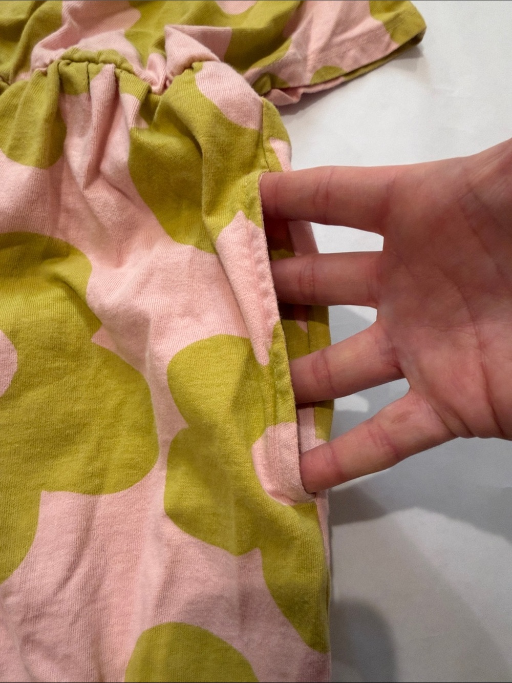 Hanna Andersson Pink Dress with Olive Flower Print - Picture 4 of 4